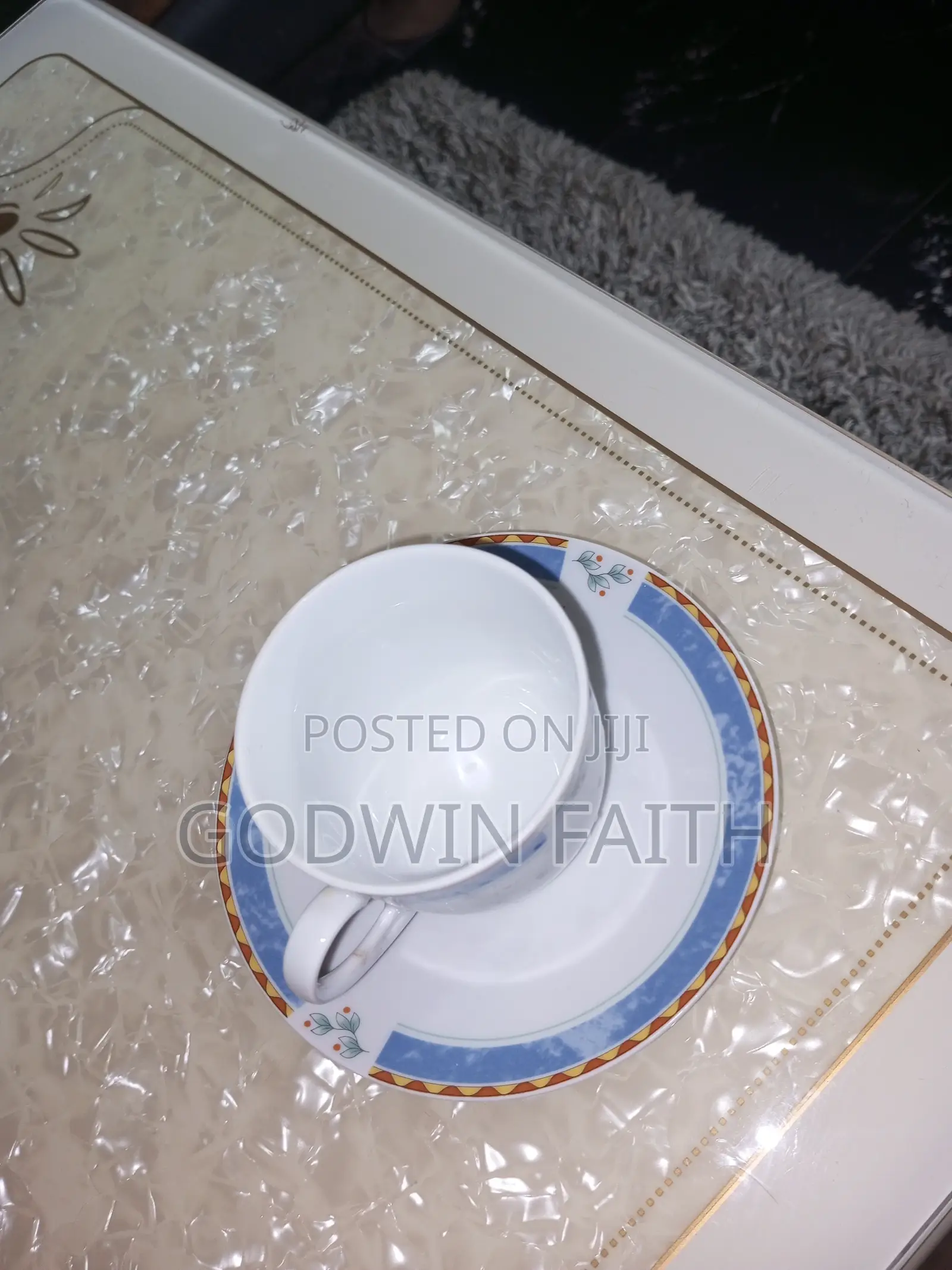 Luxury Flower Design Teacup Set. 3-Piece