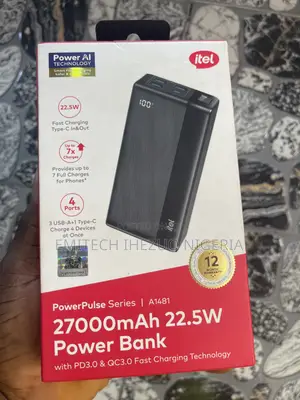27,000mah Power Bank 22.5w Itel