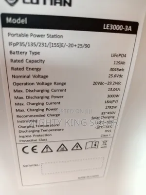 3000w Output Plus 3046kwh Lutian Solar Generator
