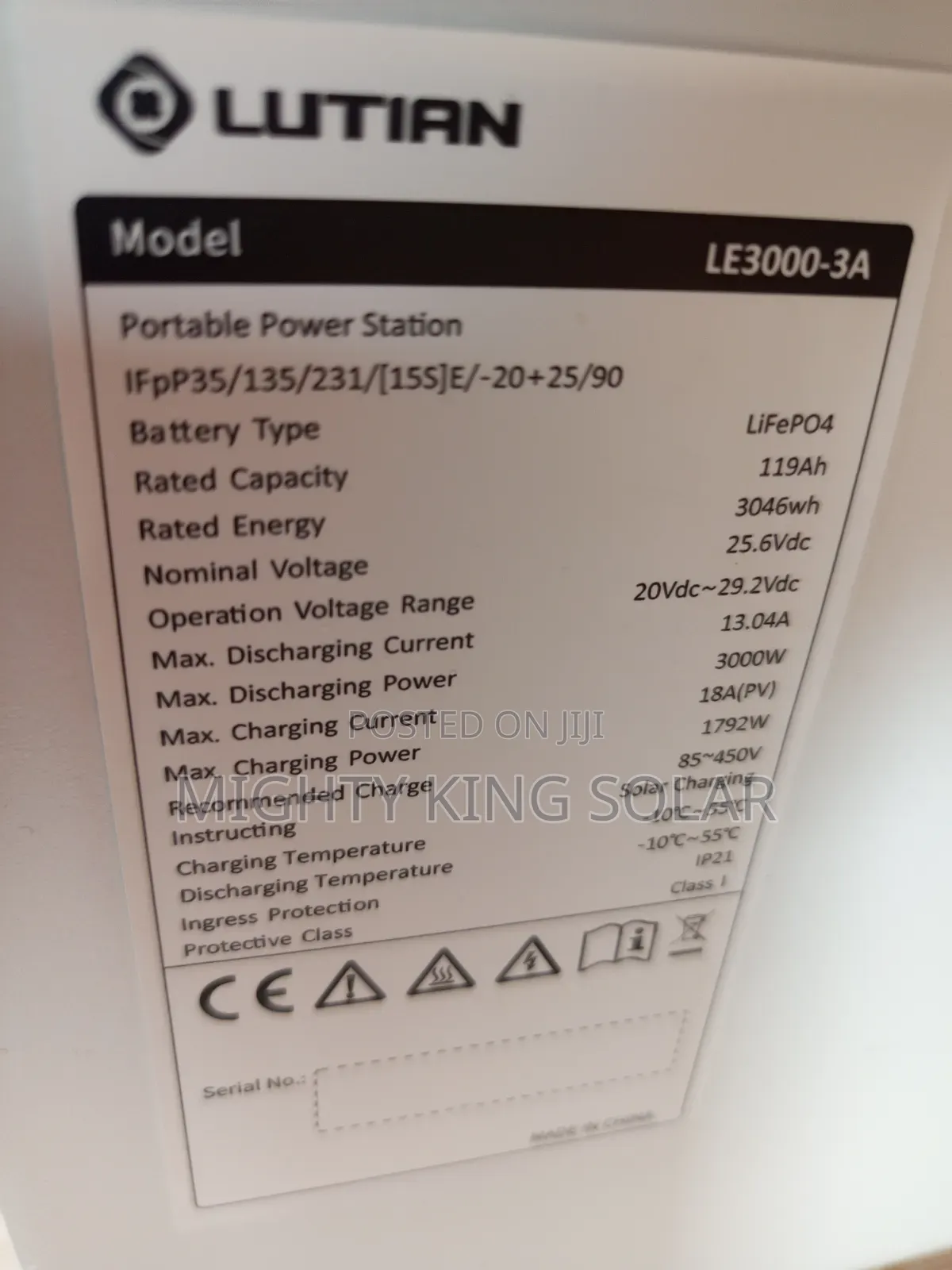 3000w Output Plus 3046kwh Lutian Solar Generator