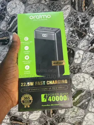 Oraimo 40,000 Mah Power Bank Anifast 22.5w Fast Charging