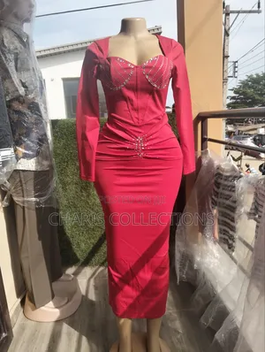 Red Long Sleeve Gown