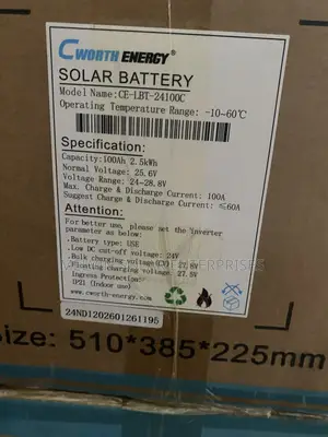 2.5kwh 24volts Cworth Solar Lithium Ion Phosphate Batteries Available