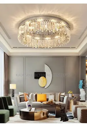 Modern Round Luxury Crystal Led Ceiling Lamps Minimalist Living Room