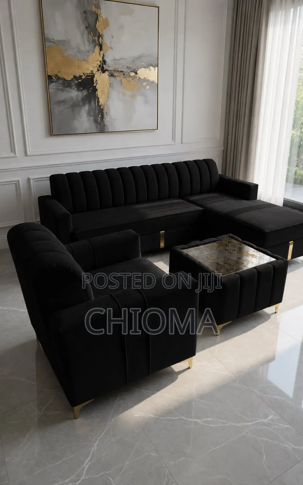 Black Sofa Set