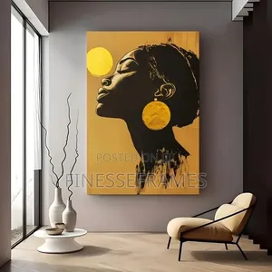 Modern Framed Wall Art With Yellow Background (16x20)