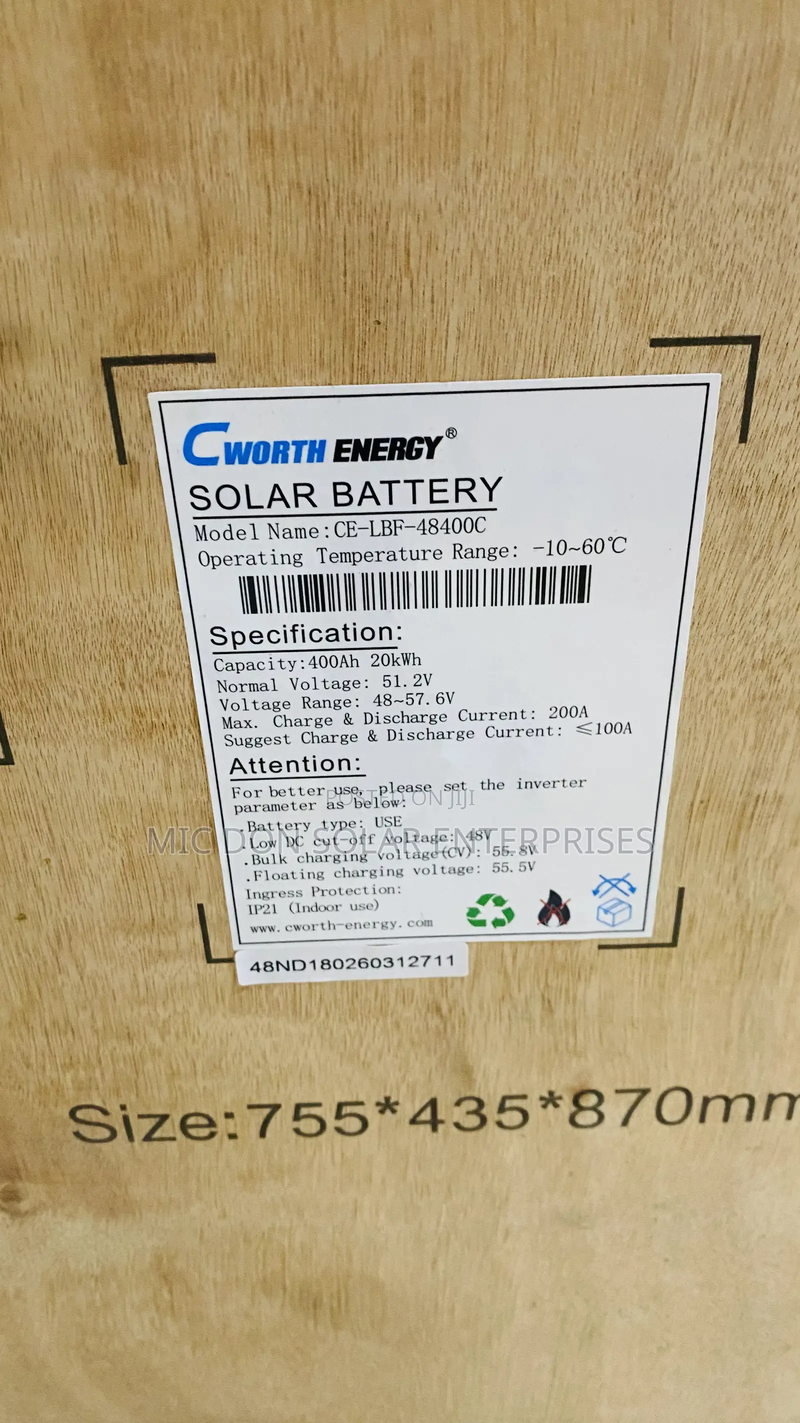 Cworth 20kwh Lithium Battery