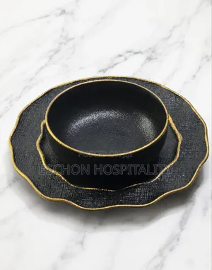 Midnight Elegance Ceramic Dinner Plates