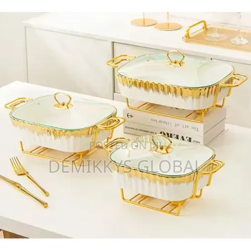Ceramic Chaffing Dish- 3 Sets