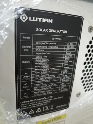 8038kwh Plus 4kva Lutian Solar Generator