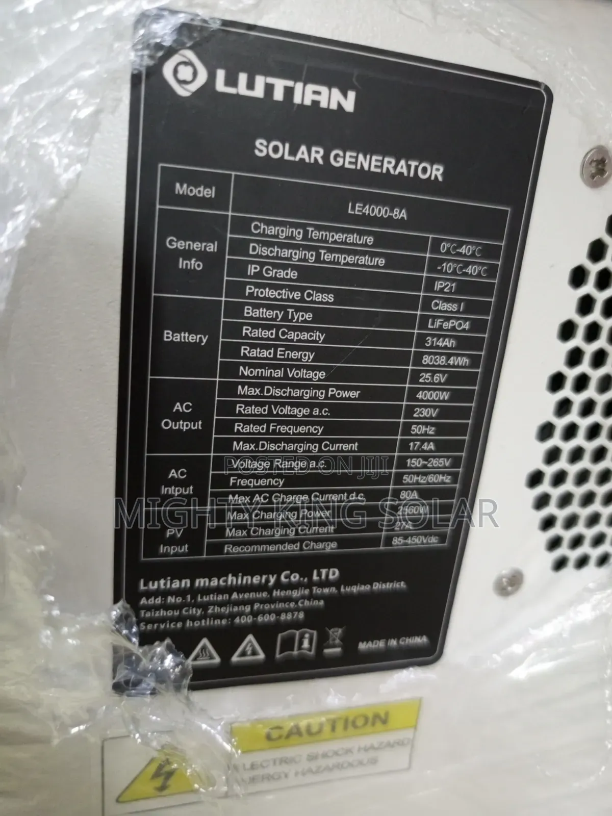8038kwh Plus 4kva Lutian Solar Generator