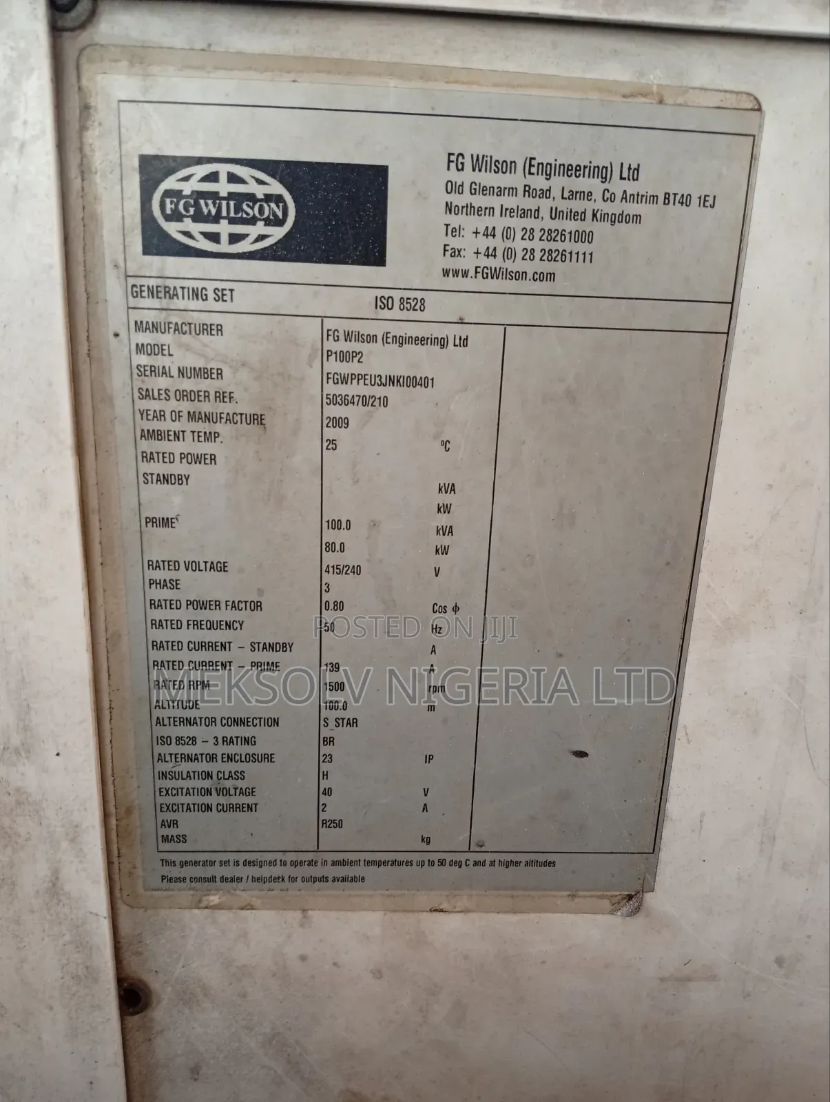 100kva Perkins Generator