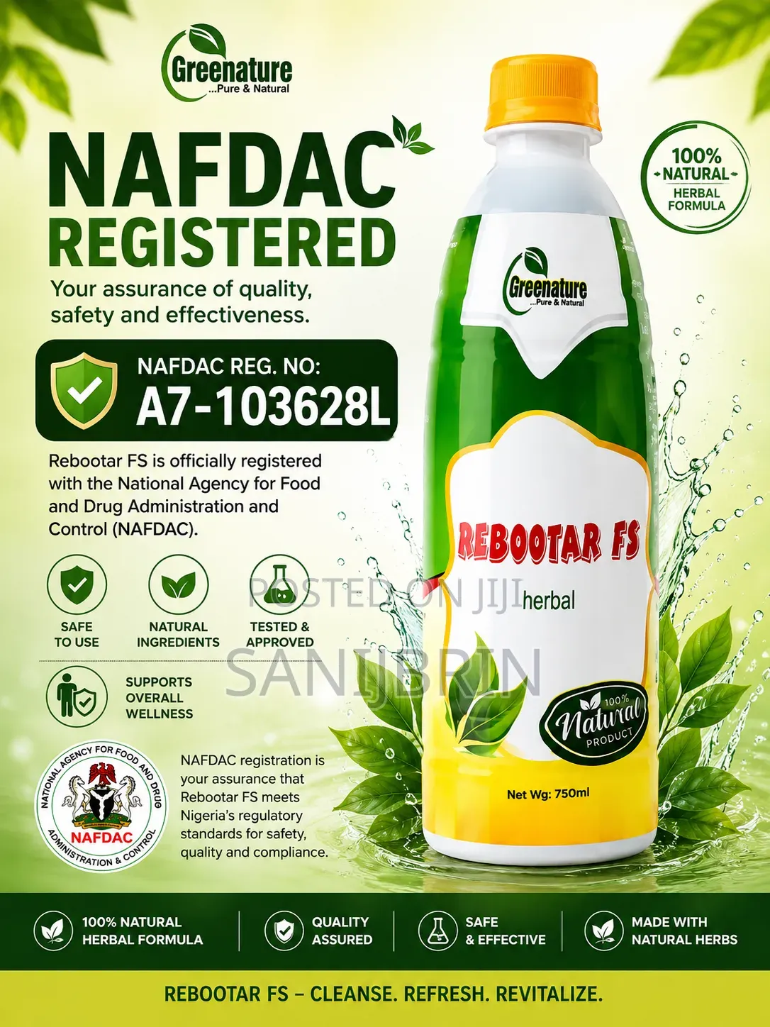 Greenature Rebootar Fs Bitters - Cardio,Sugar Control Immunity 750ml