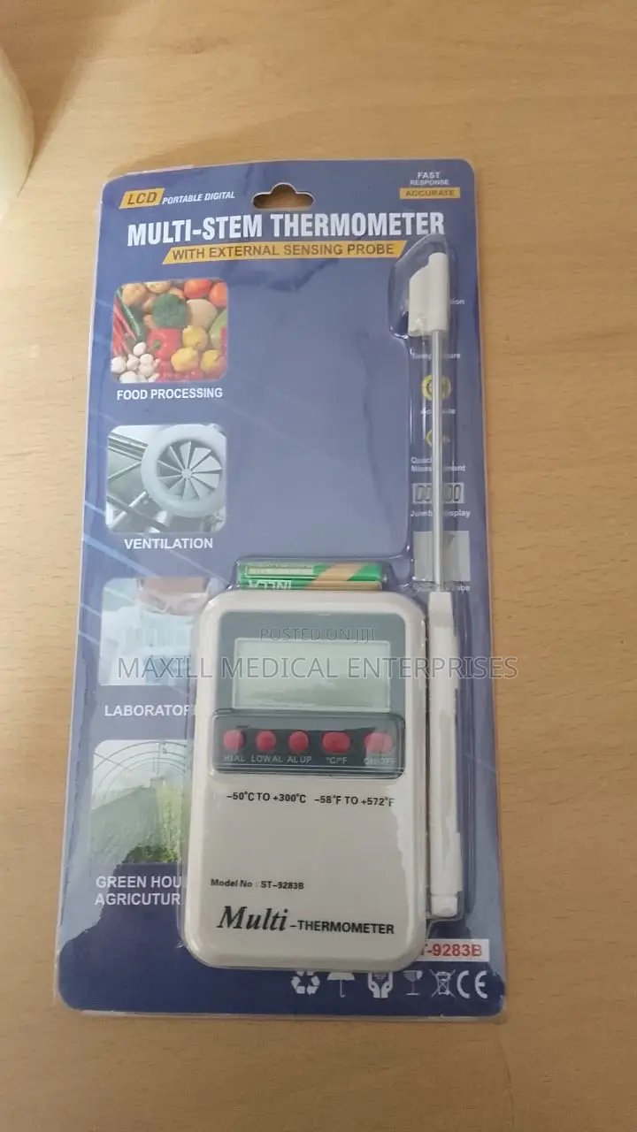 Multi-Stem Digital Thermometer With Probe