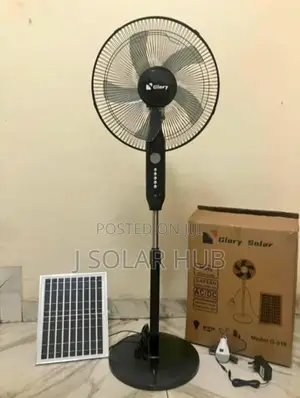 High Quality Solar Fan With An Attached Single Bulb For Illumination.