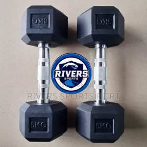 A Pair of 5kg Hex Dumbbell