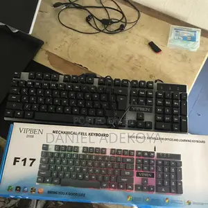 Vipben F17 RGB Wired Gaming Keyboard, Full Size, Mechanical Feel, Usb