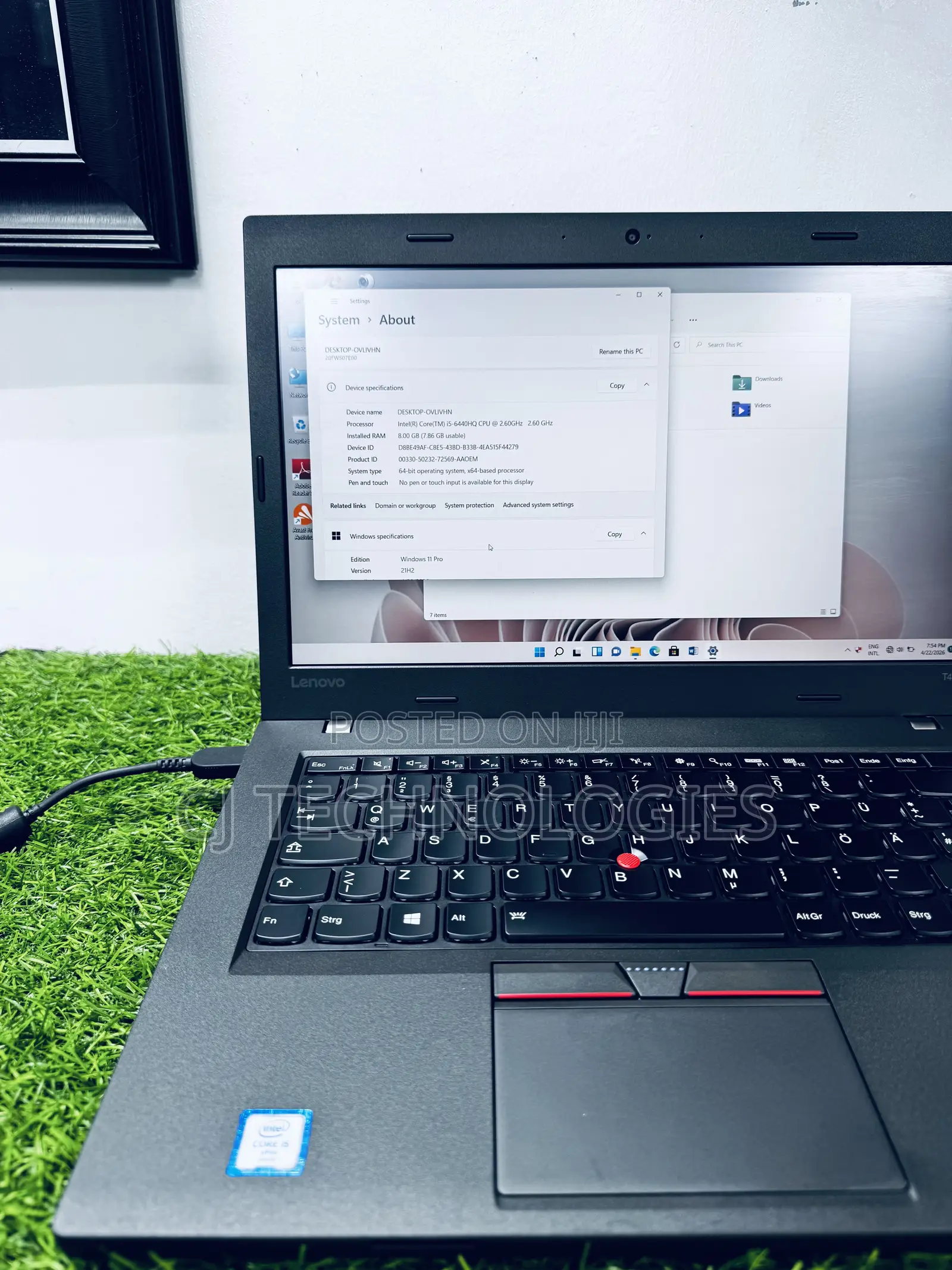 Laptop Lenovo ThinkPad T460 8GB Intel Core i5 SSD 256GB