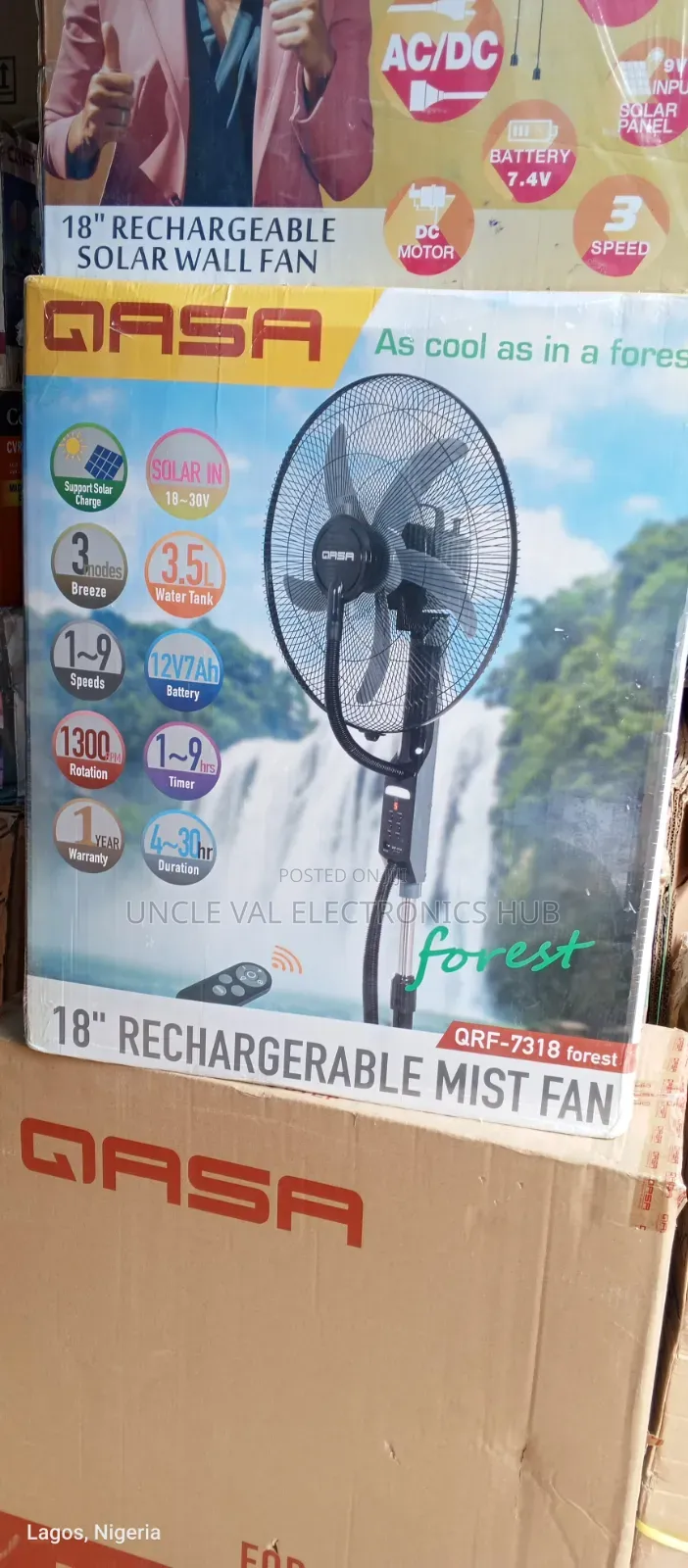 Qasa 18" Rechargeable Mist Fan