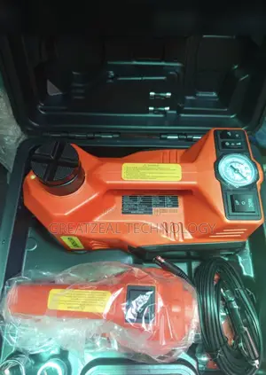 12v Dc Electric Hydraulic Jack Kit With a Built-in Tire Inflator.