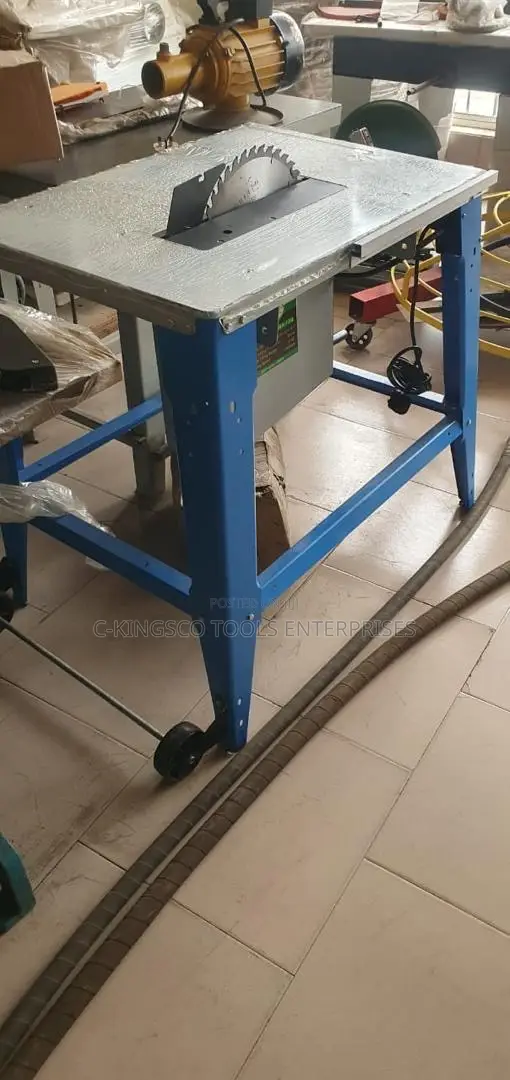 This Is A Blue-framed Industrial Table Saw