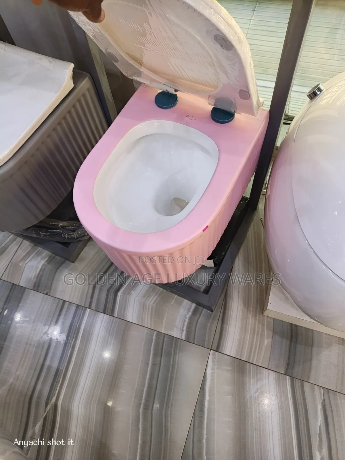 Luxury Fluted Pink Conceal Wc