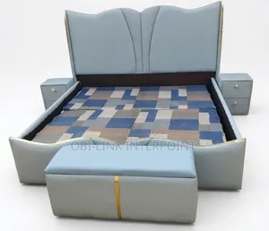 6 by 6 Bed Frame With 2 Side Drawers and Ottoman.