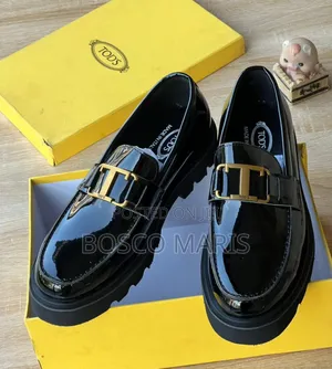 Tod’S Luxury Glossy Black Patent Leather Loafers for Men