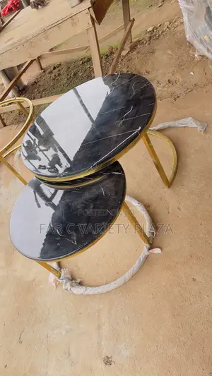 Gold Finished, Mate Black Center Table