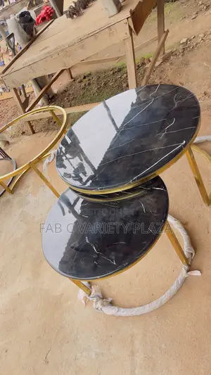 Gold Finished, Mate Black Center Table