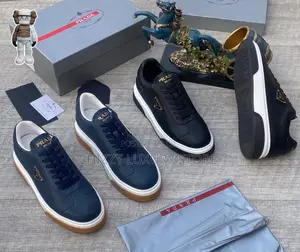 Prada Quality Luxury Men Genuine Leather Sneakers