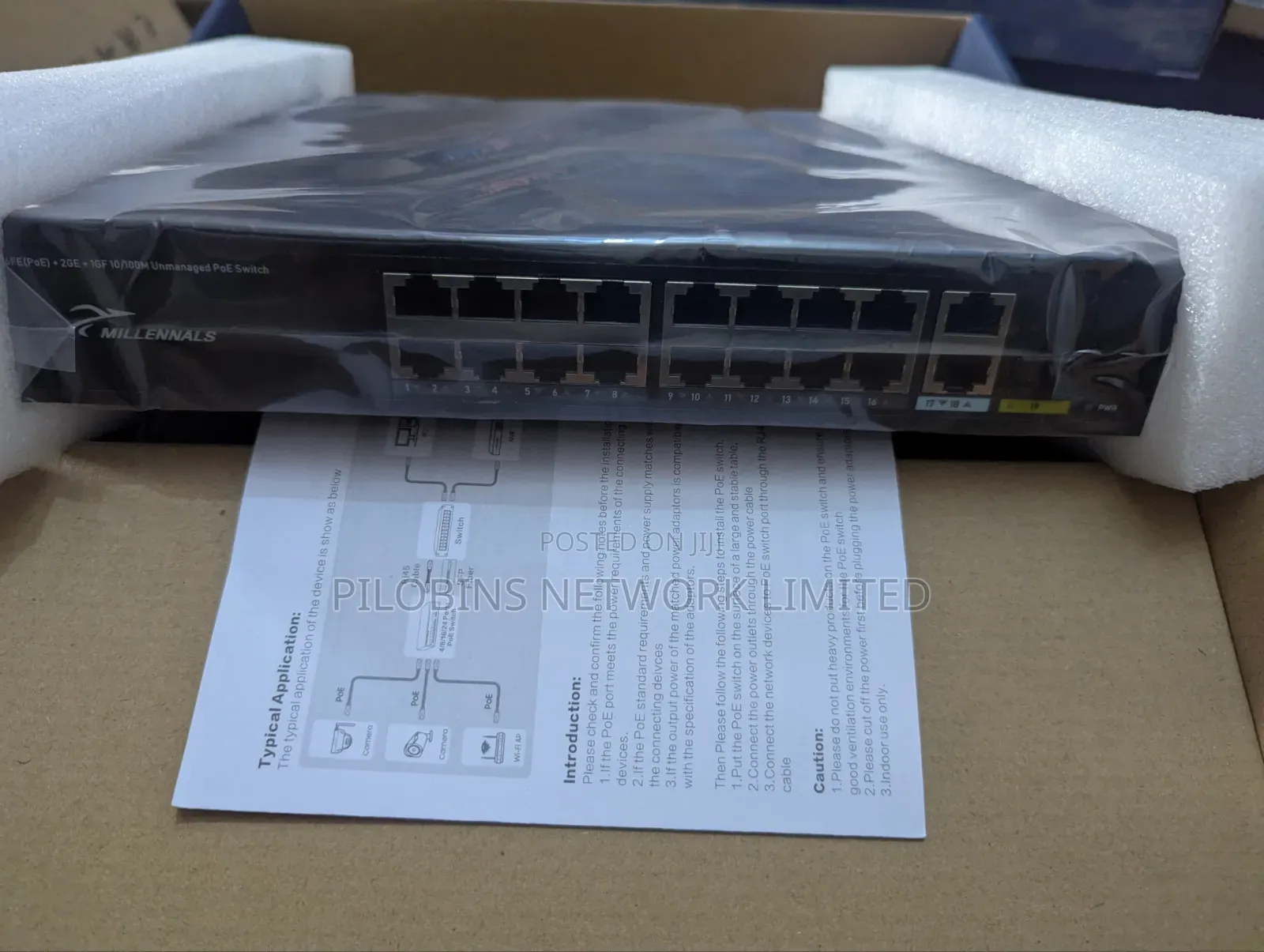 19 Ports Fast Ethernet Poe Switch