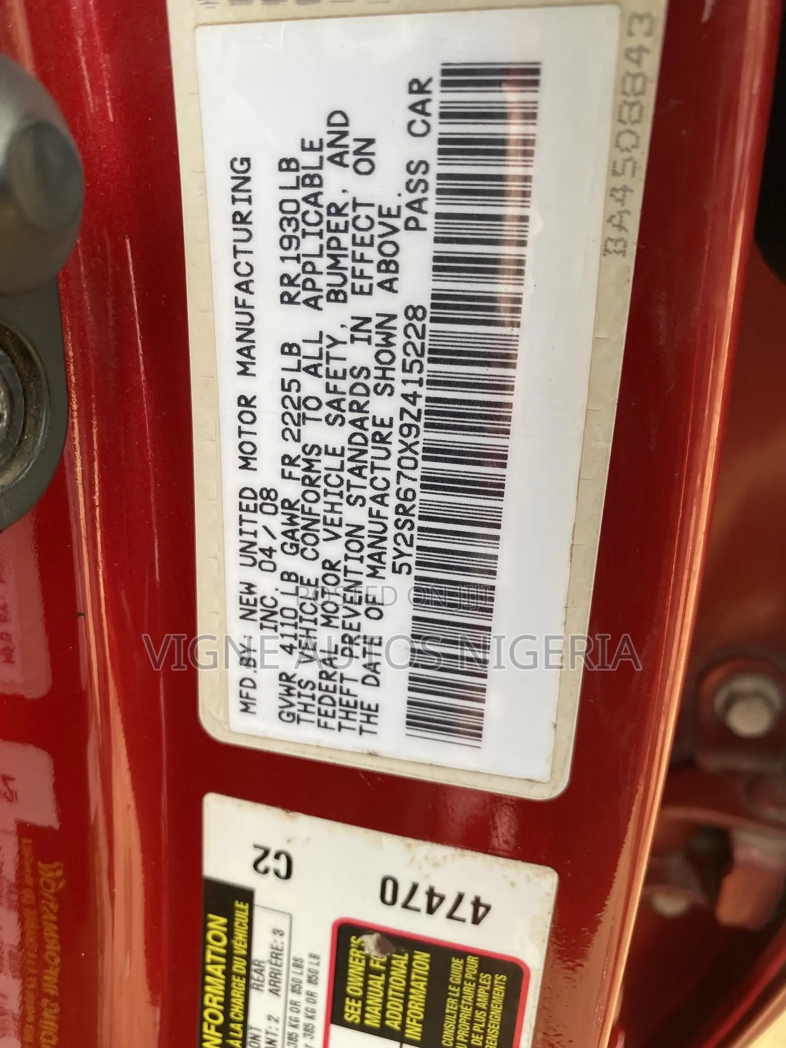 Pontiac Vibe 2008 Red