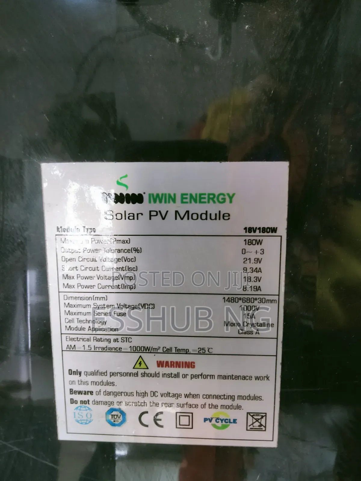 180w Iwin Solar Panel