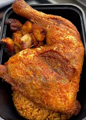 Smoky Party Jollof Rice, Plantain and Chicken
