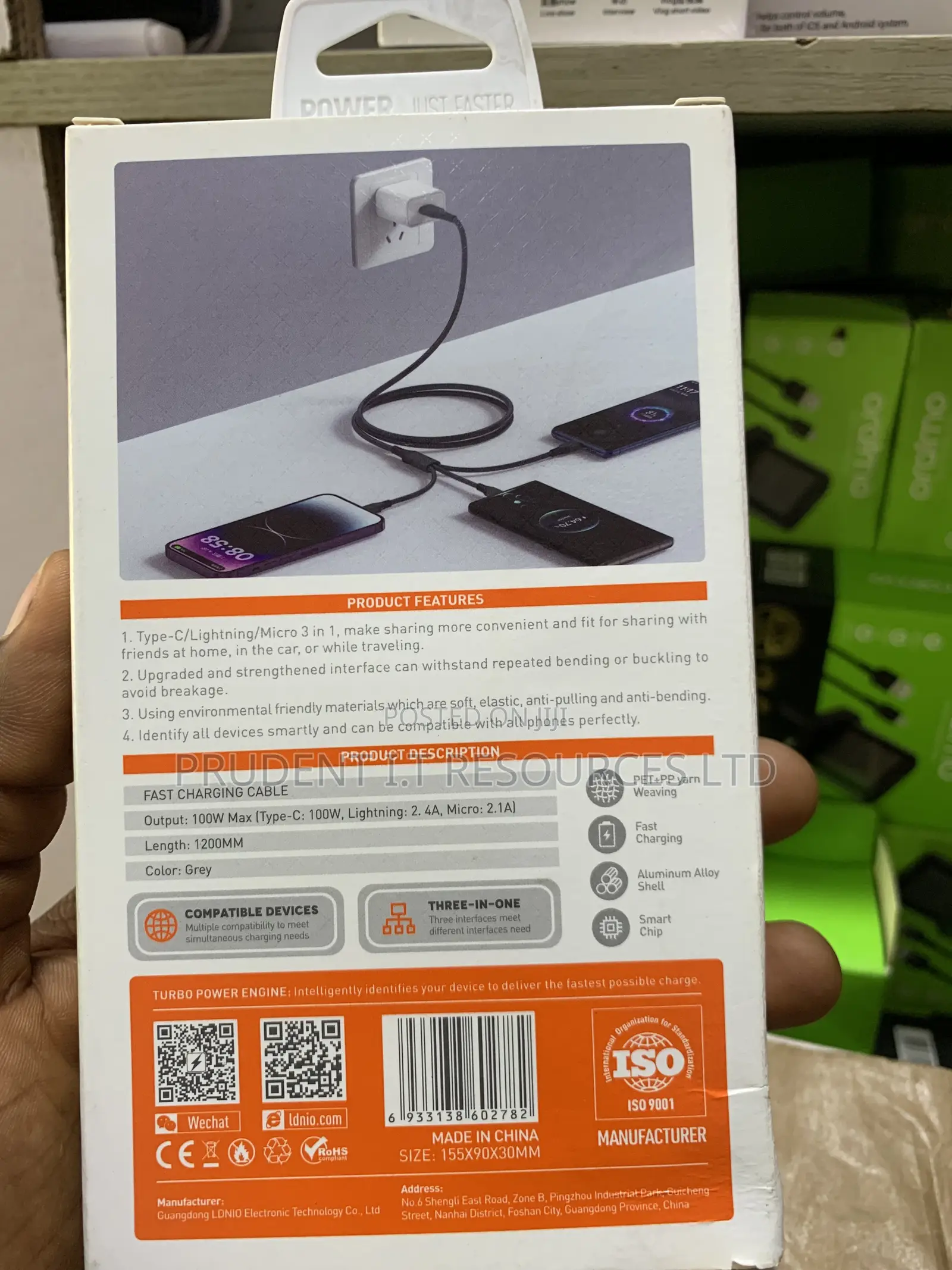 Ldnio Lc97u 3in1 Fast Charging Cable