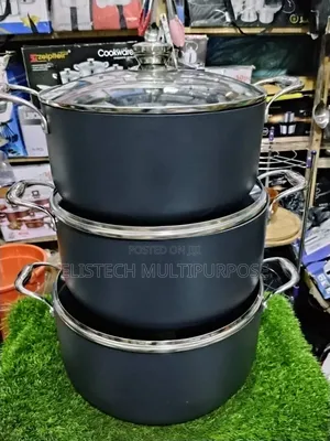 Premium 3-Piece Non-Stick Pot Set
