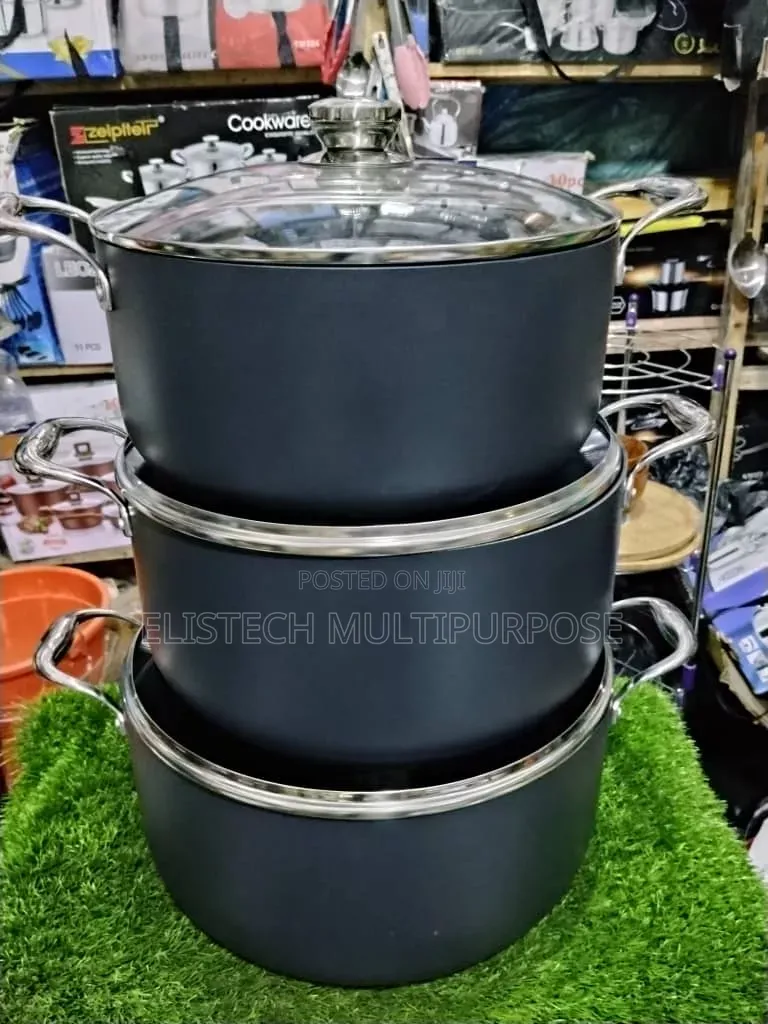 Premium 3-Piece Non-Stick Pot Set