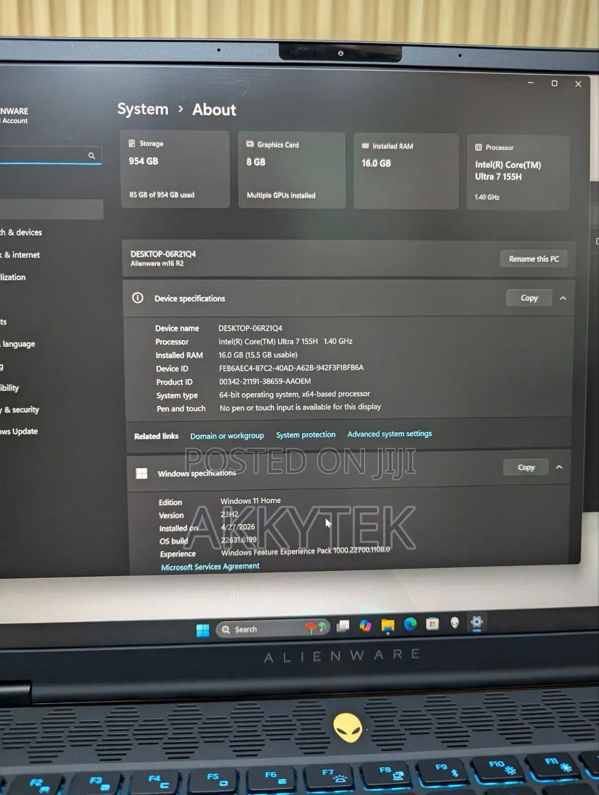Laptop Alienware M16 R2 16GB Intel Core Ultra 7 SSD 1T