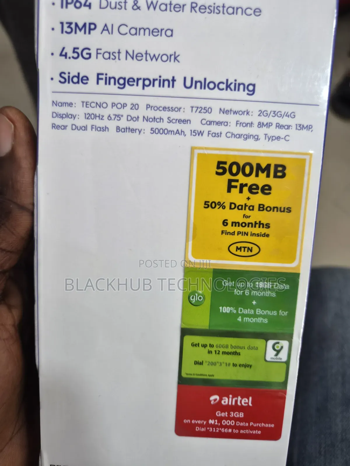 New Tecno Pop 20 128 GB Black