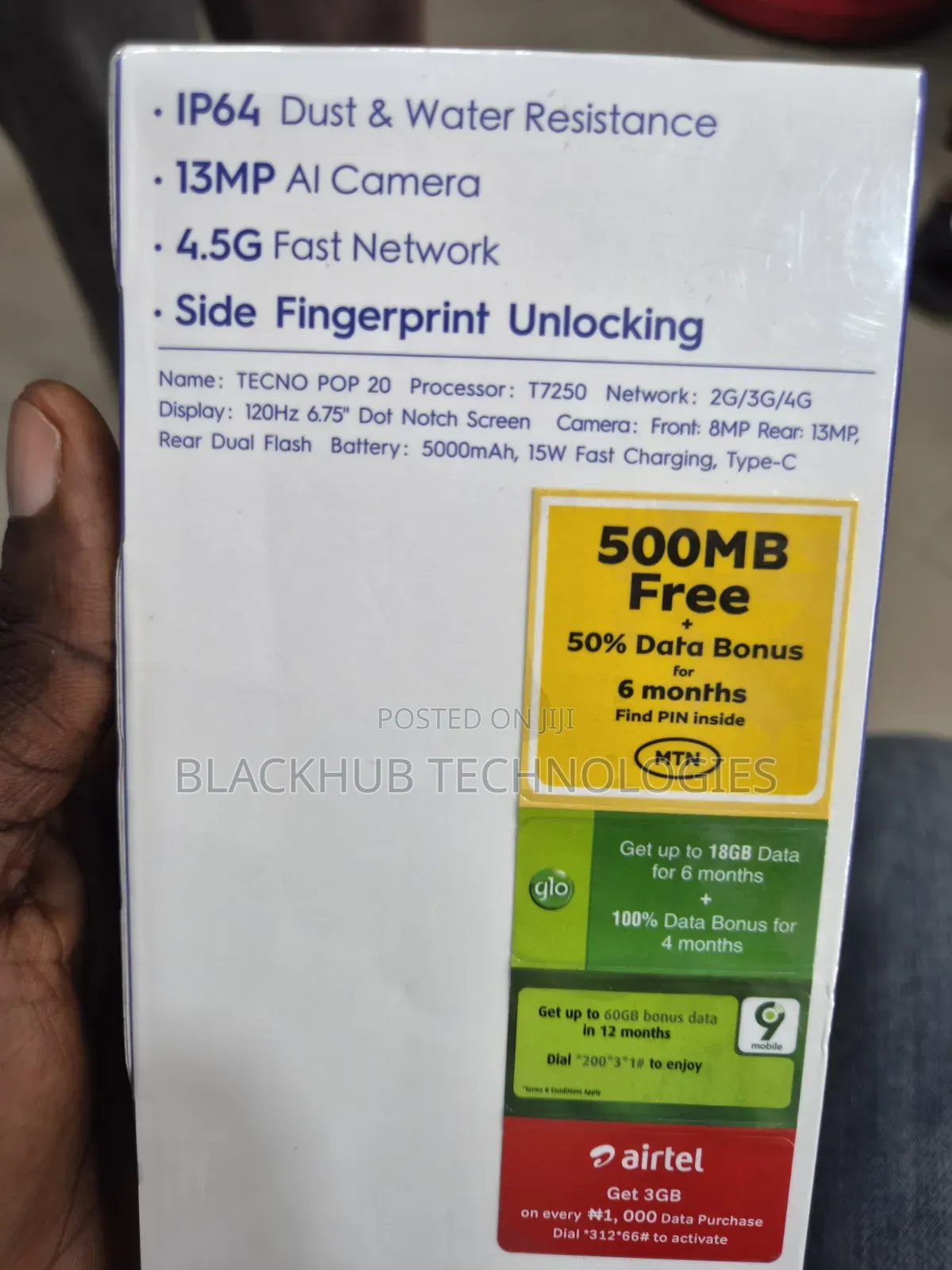 New Tecno Pop 20 128 GB Black