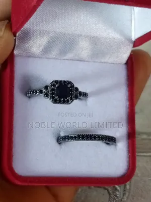 Black With a Touch of Silver Zirconia Wedding Ring