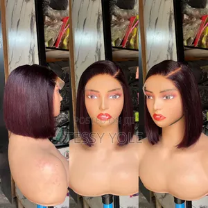 SDD Bonestraight Bob 8”Inches With 5x5 Closure Burgundy