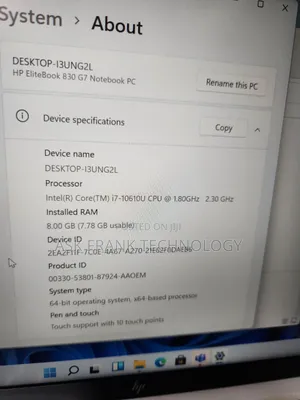 Laptop HP EliteBook 830 G7 8GB Intel Core i7 SSD 256GB