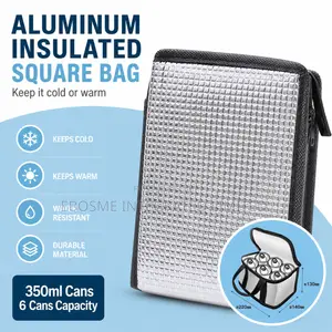 Aluminum Insulated Square Cooler Bag – 6 Can Capacity