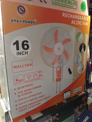 Easy Power Solar 16inches Rechargeable Wall Fan