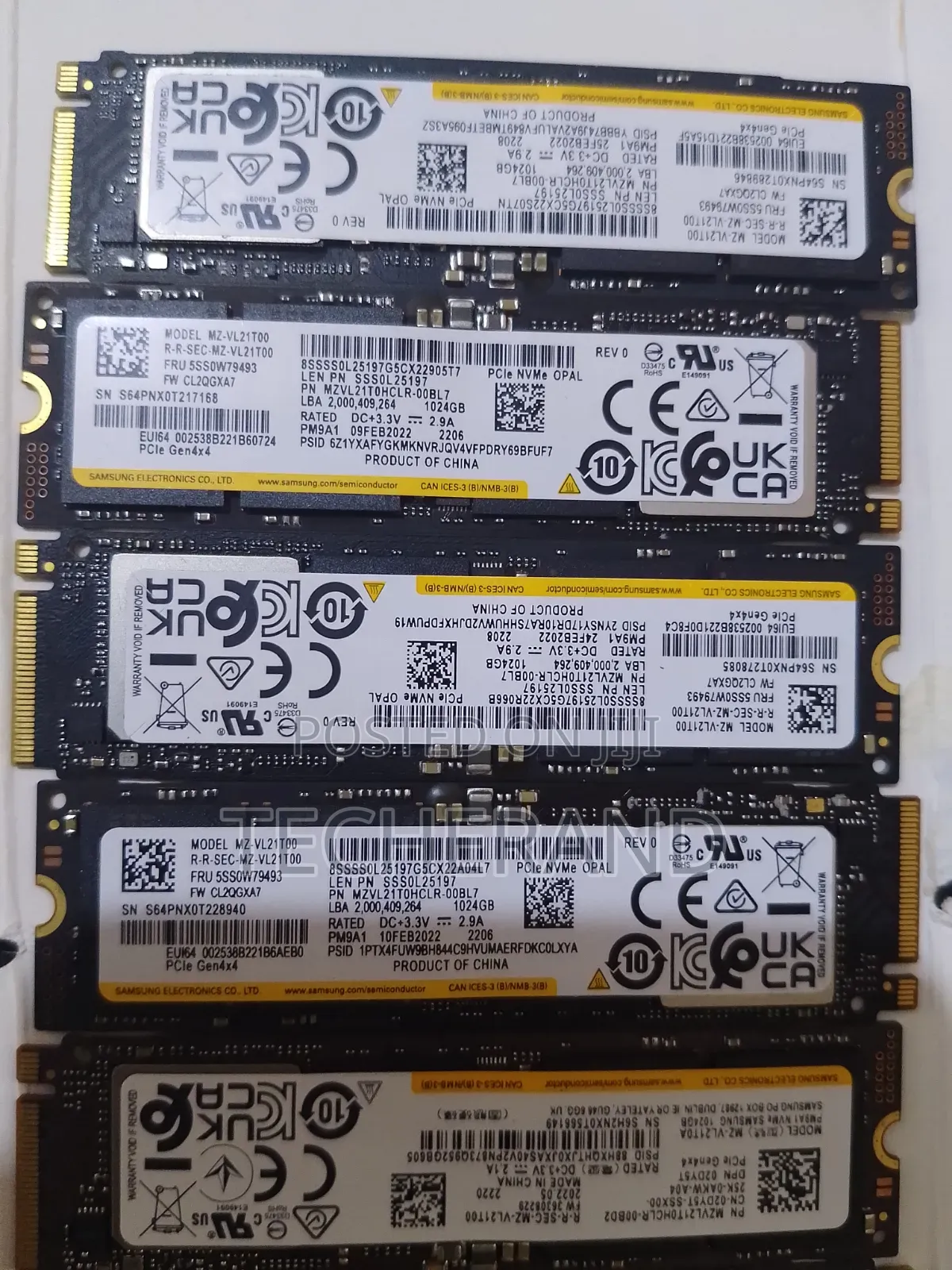 Samsung 1 Terabyte Nvme SSD Cards Original Pull Out Not New