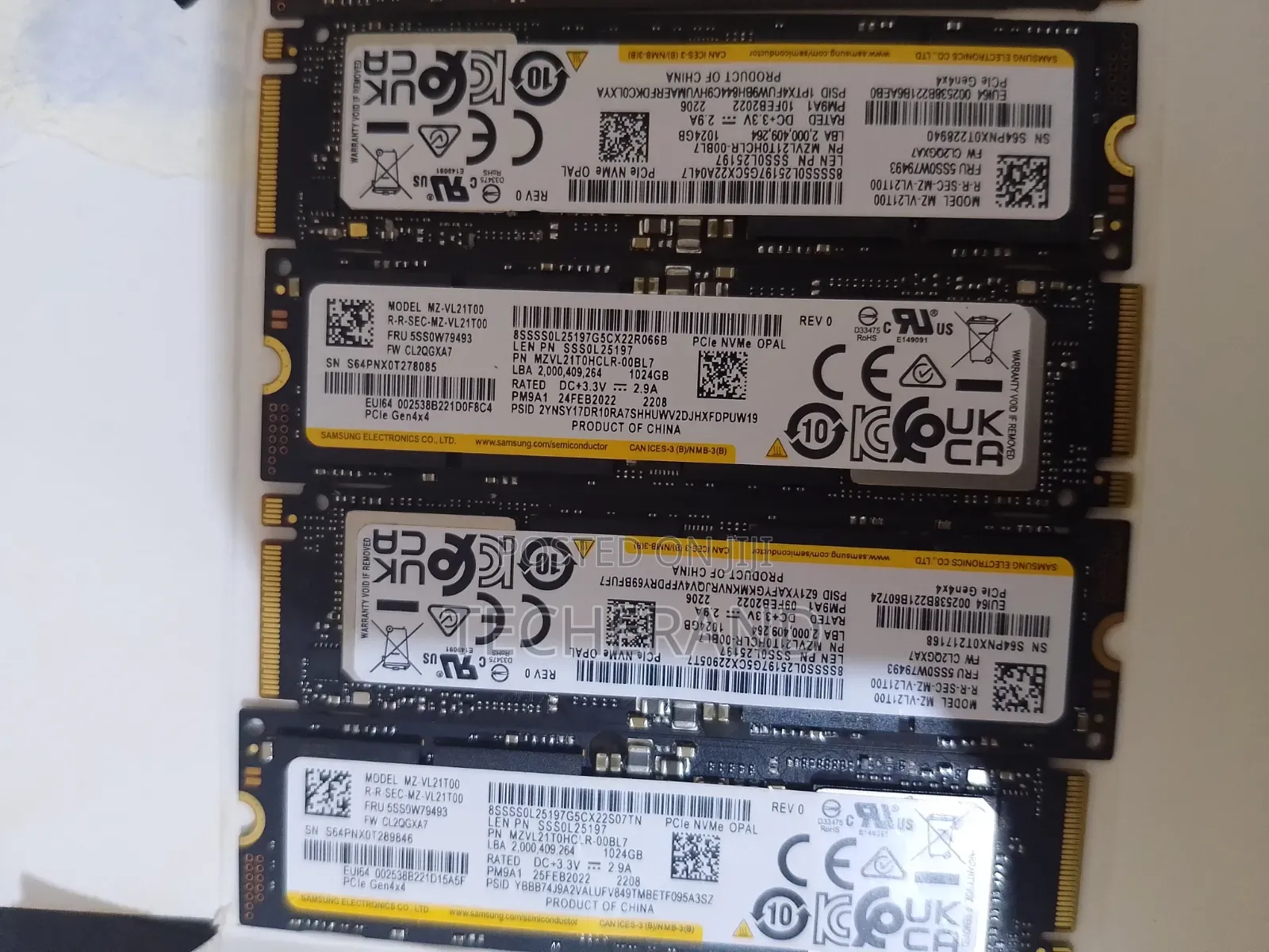 Samsung 1 Terabyte Nvme SSD Cards Original Pull Out Not New