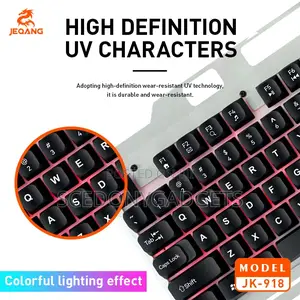 Jeqang-918 New Wired Plug Play Optical Sensor 3-RGB Backlit Keyboard