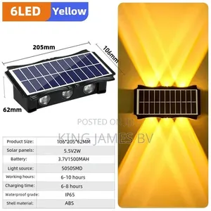 Acrylic 6 Led Solar Wall Light